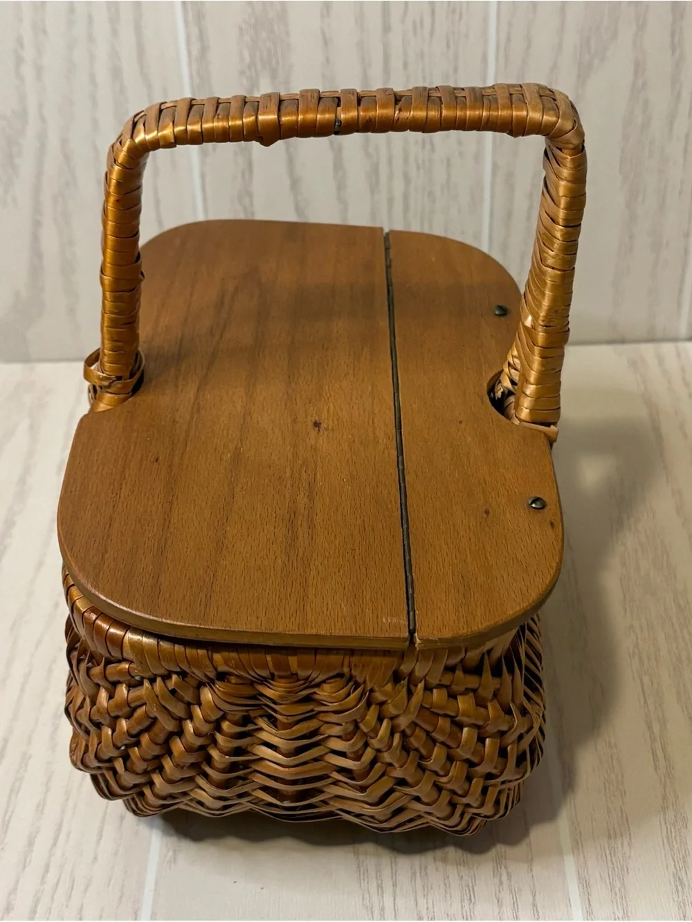 Picnic Basket Vintage Rattan Boho Cottagecore